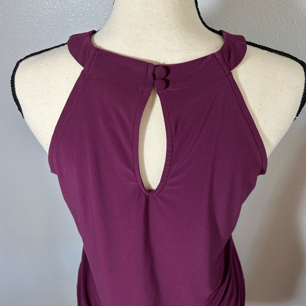 White House Black Market Plum Keyhole Halter Tank Top - Picture 4 of 9